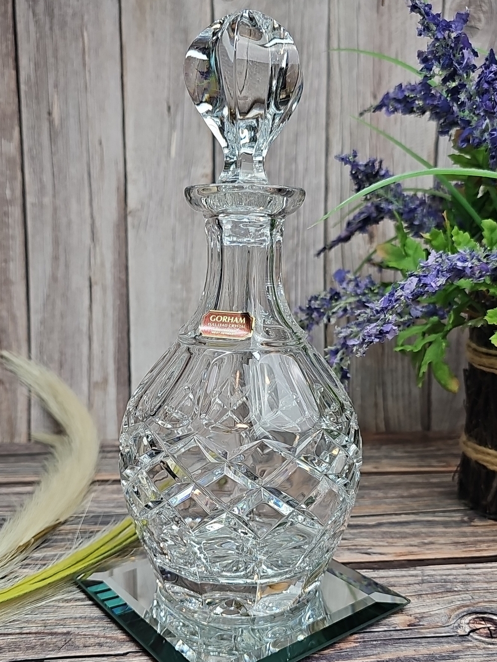 VINTAGE AUTHENTIC GORHAM GLEN MIST FULL LEAD CRYSTAL DECANTER